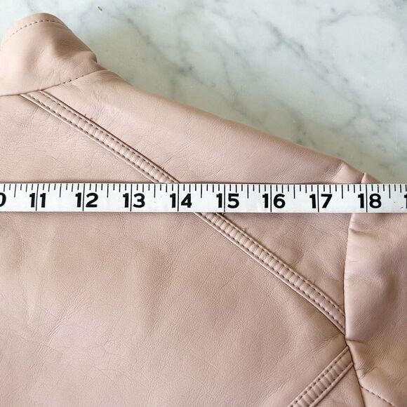 Dressbarn Pink Faux Leather Jacket Stand Up Collar Zipper Accents - Women's 1X - Picture 10 of 12